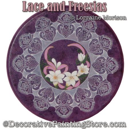 Lace and Freesias Painting Pattern - Lorraine Morison
